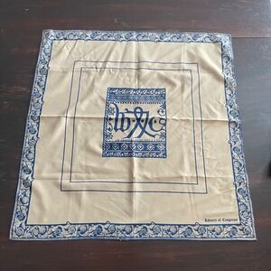 Library of Congress Blue and Tan Square Scarf Bandana WS Logo